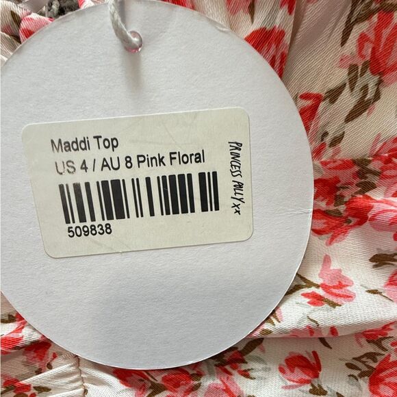 Princess Polly Maddi Cropped Pink & White Floral Top - Picture 4 of 7